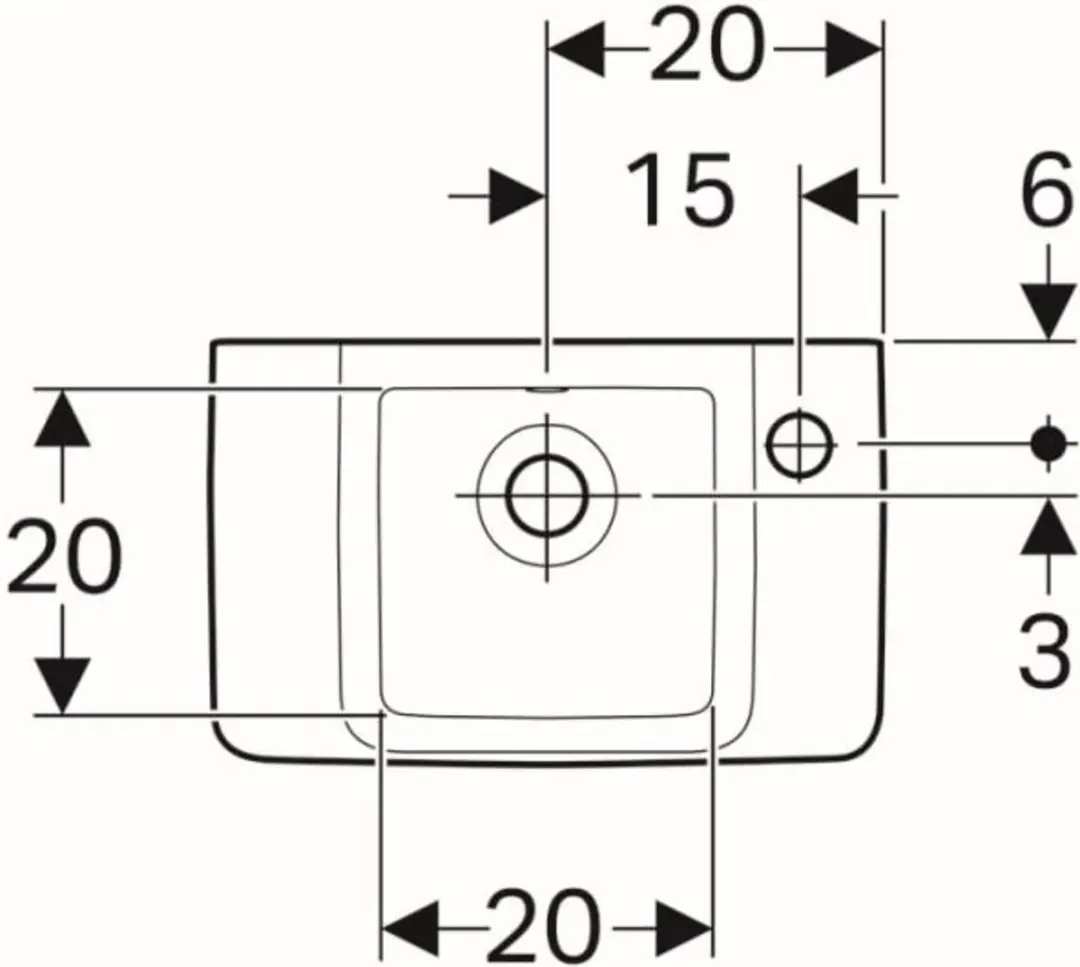 Geberit Renova Plan Spoelbak 40x25cm Wit - afbeelding 3 van 6