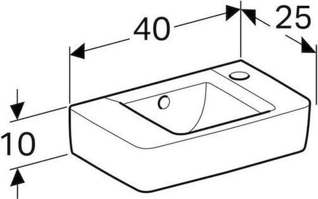 Geberit Renova Plan Spoelbak 40x25cm Wit - afbeelding 5 van 6