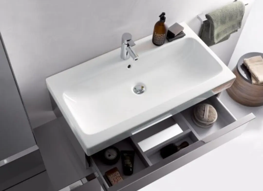 Geberit iCon Wastafel 75cm - 1 Wasbak - Glanswit - afbeelding 5 van 6