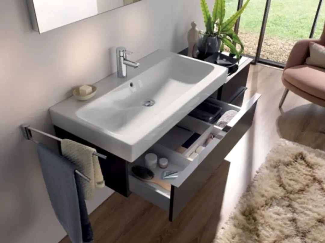Geberit iCon Wastafel 90cm - 1 Wasbak - Wit Glans - afbeelding 3 van 6