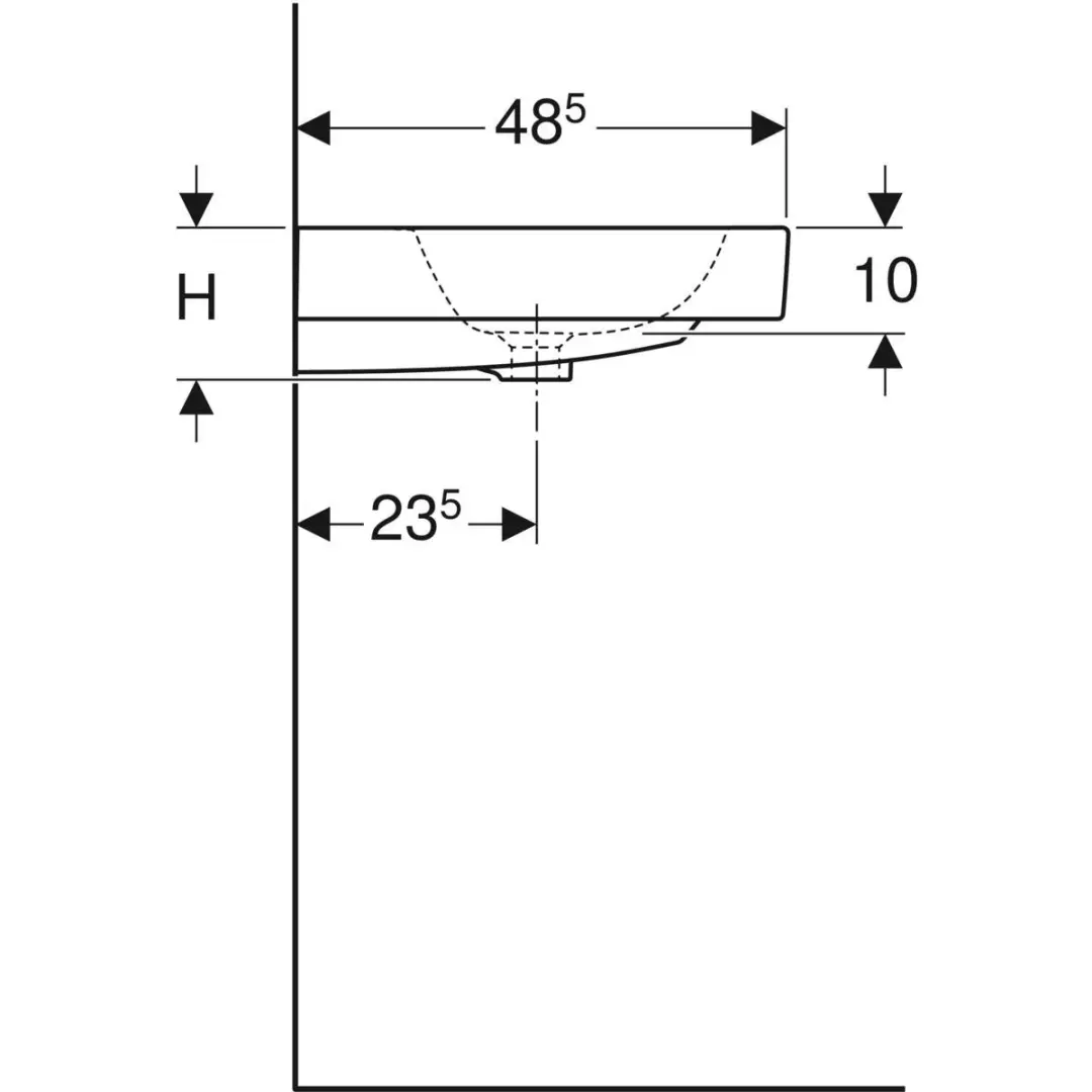 Geberit iCon Wastafel 90x49cm - wit - afbeelding 6 van 6