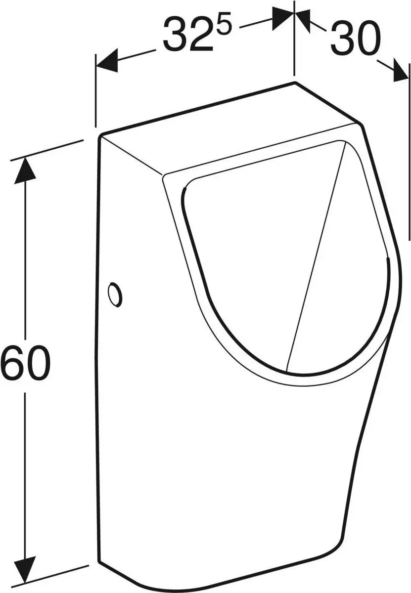 Geberit Renova Plan Urinoir Wit - 325x300x600mm - afbeelding 2 van 6