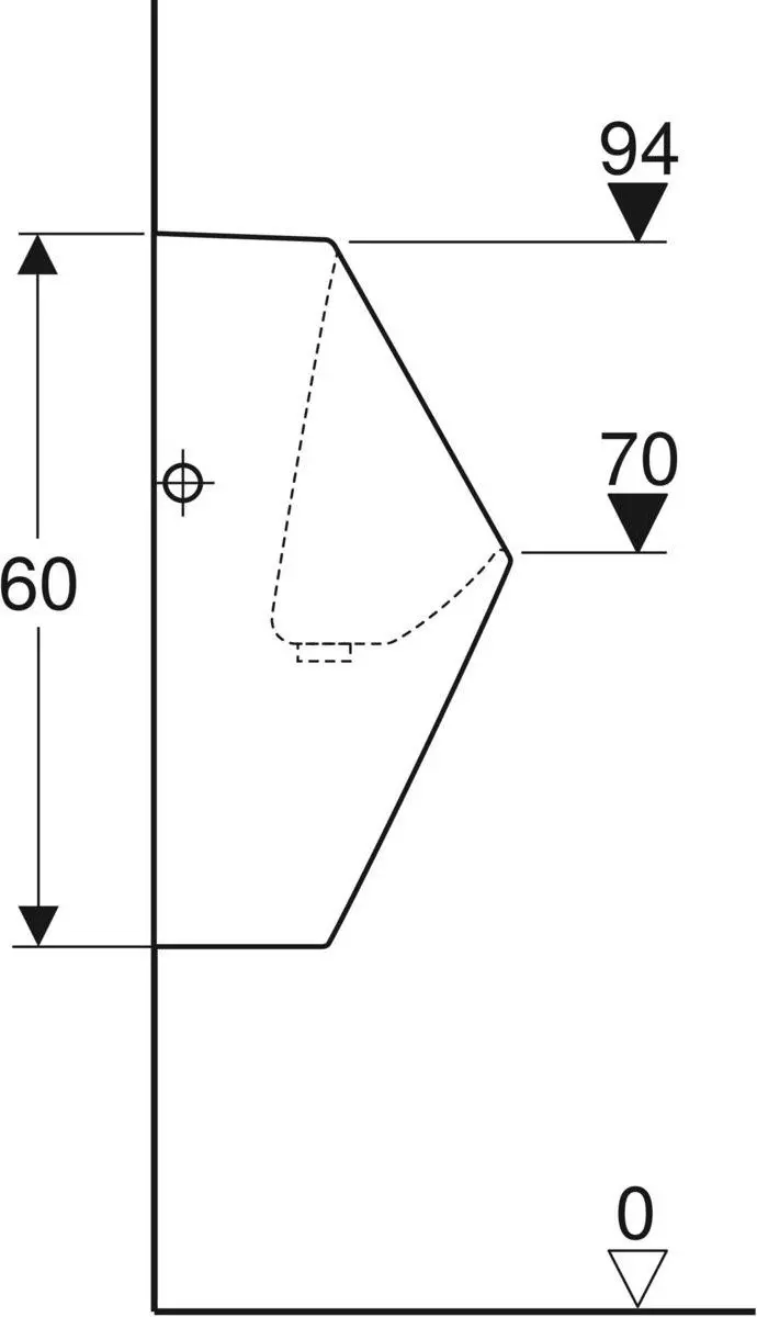 Geberit Renova Plan Urinoir Wit - 325x300x600mm - afbeelding 4 van 6