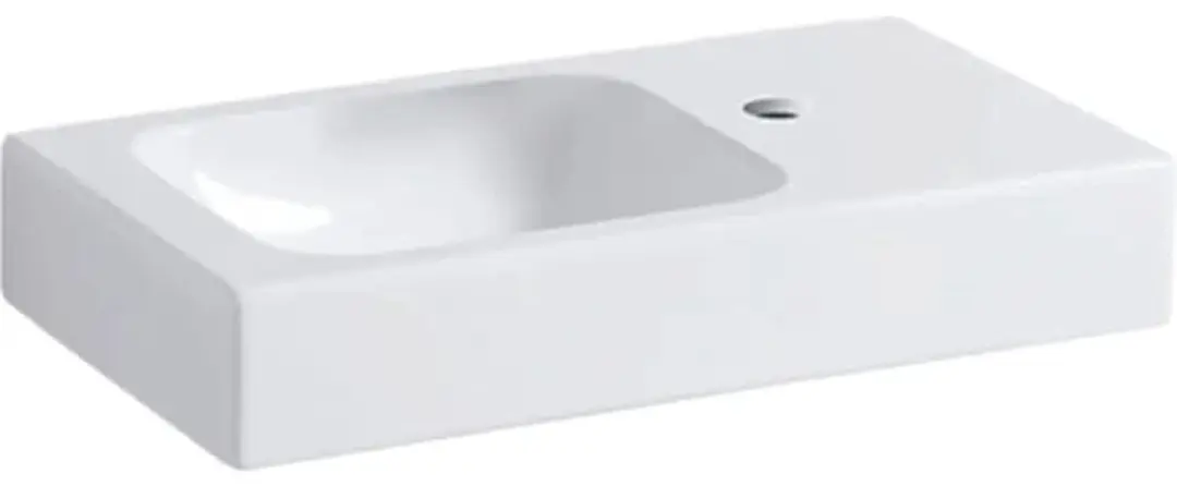 Geberit Icon Spoelbak 53cm - 1 Kraangat Rechts - Wit Glans - afbeelding 2 van 6