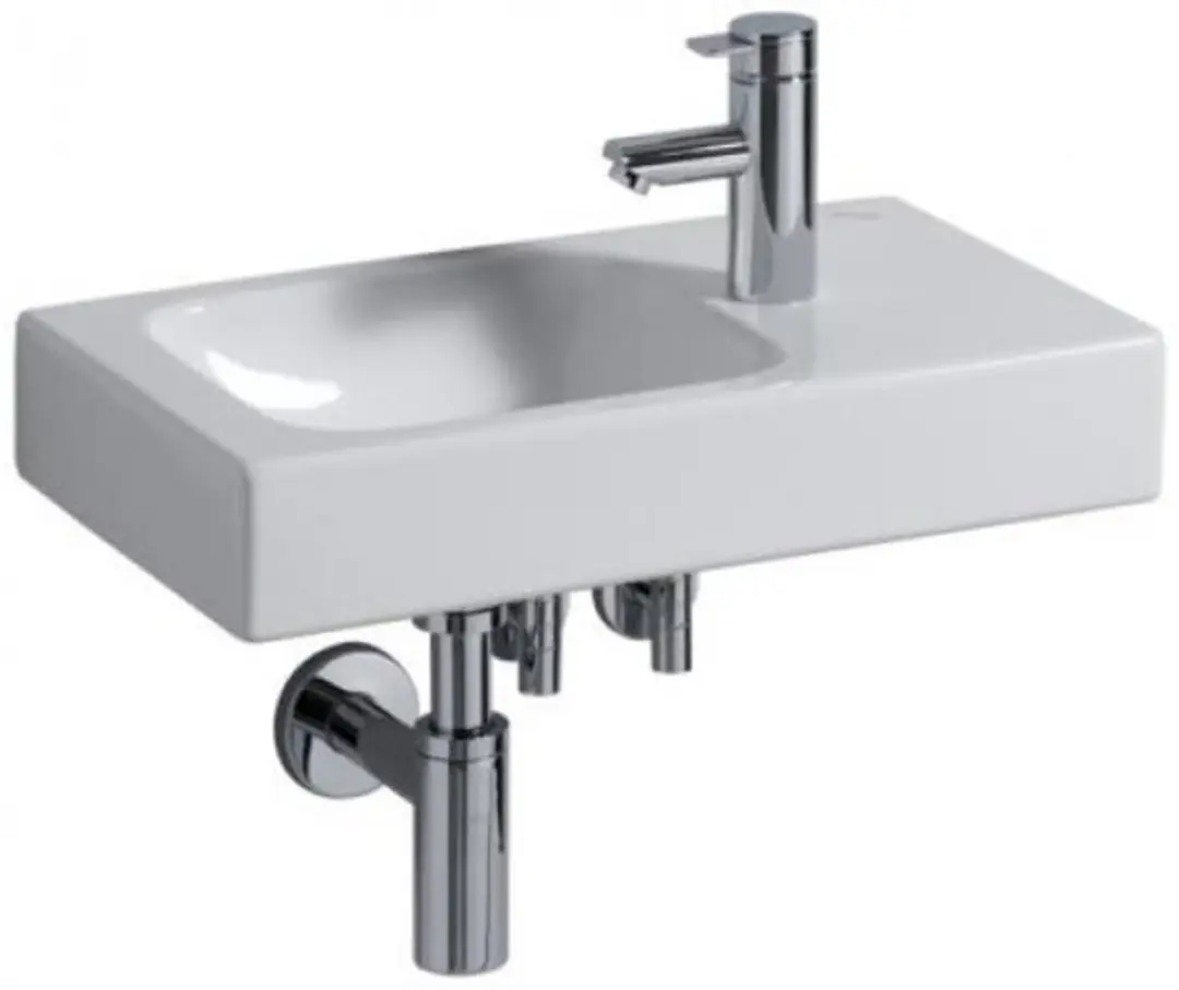 Geberit Icon Spoelbak 53cm - 1 Kraangat Rechts - Wit Glans - afbeelding 3 van 6