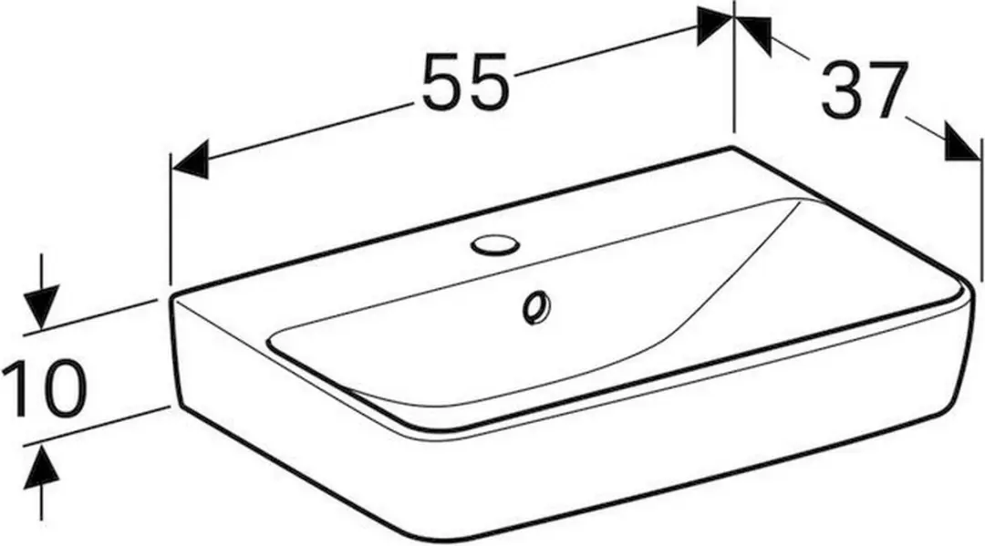 Geberit Renova Compact Wastafel 55cm - Wit - afbeelding 3 van 6