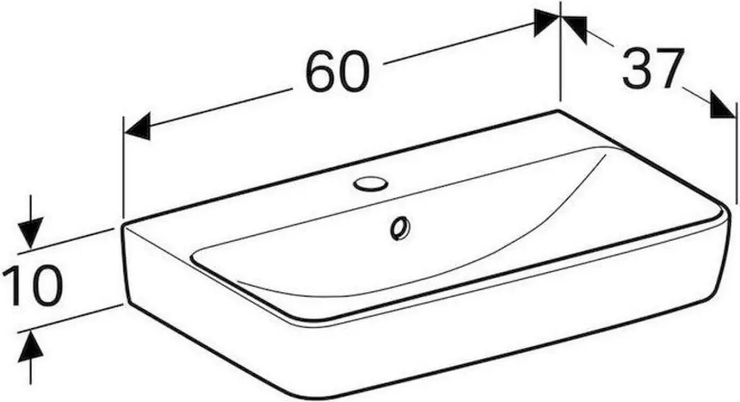 Geberit Renova Compact Wastafel 60cm - Wit - afbeelding 6 van 6
