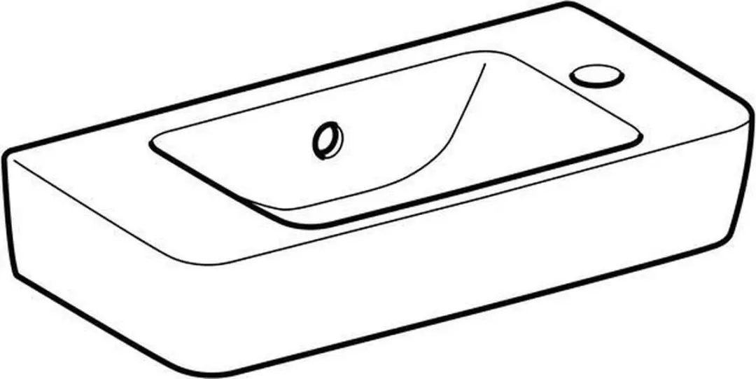 Geberit Renova Compact Wastafel 50cm - Wit - afbeelding 3 van 6