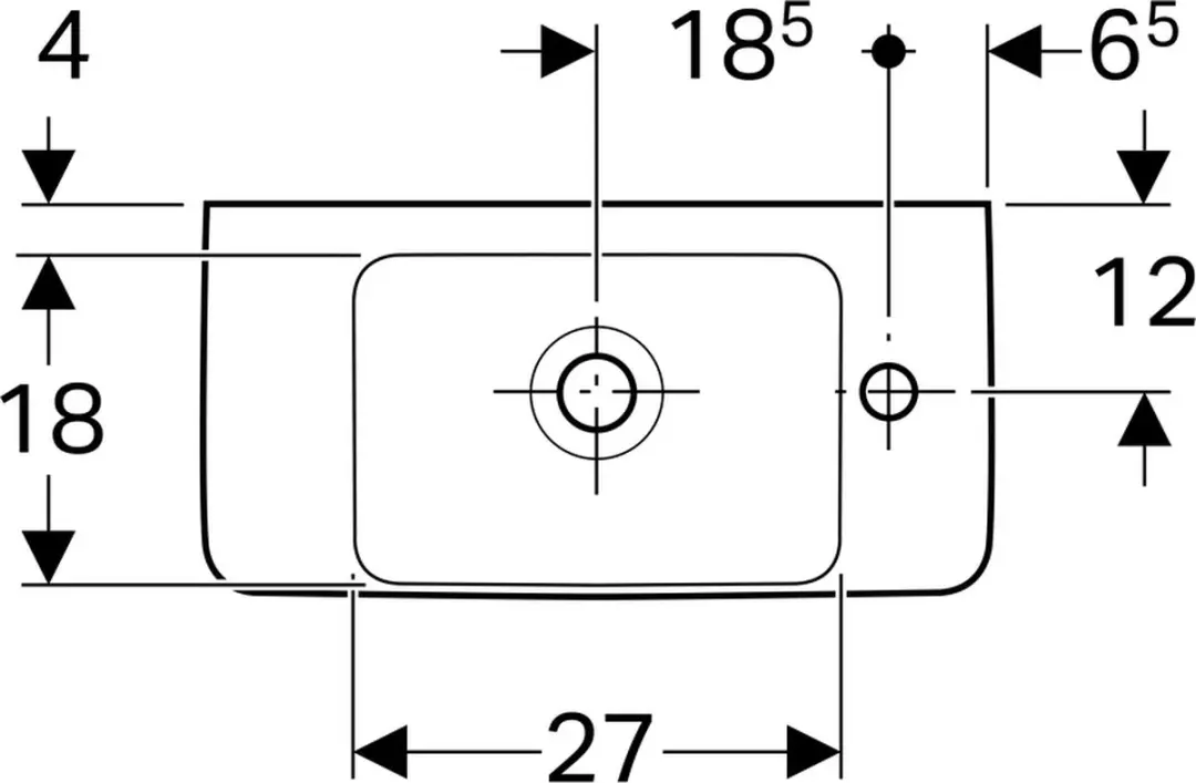 Geberit Renova Compact Wastafel 50cm - Wit - afbeelding 5 van 6