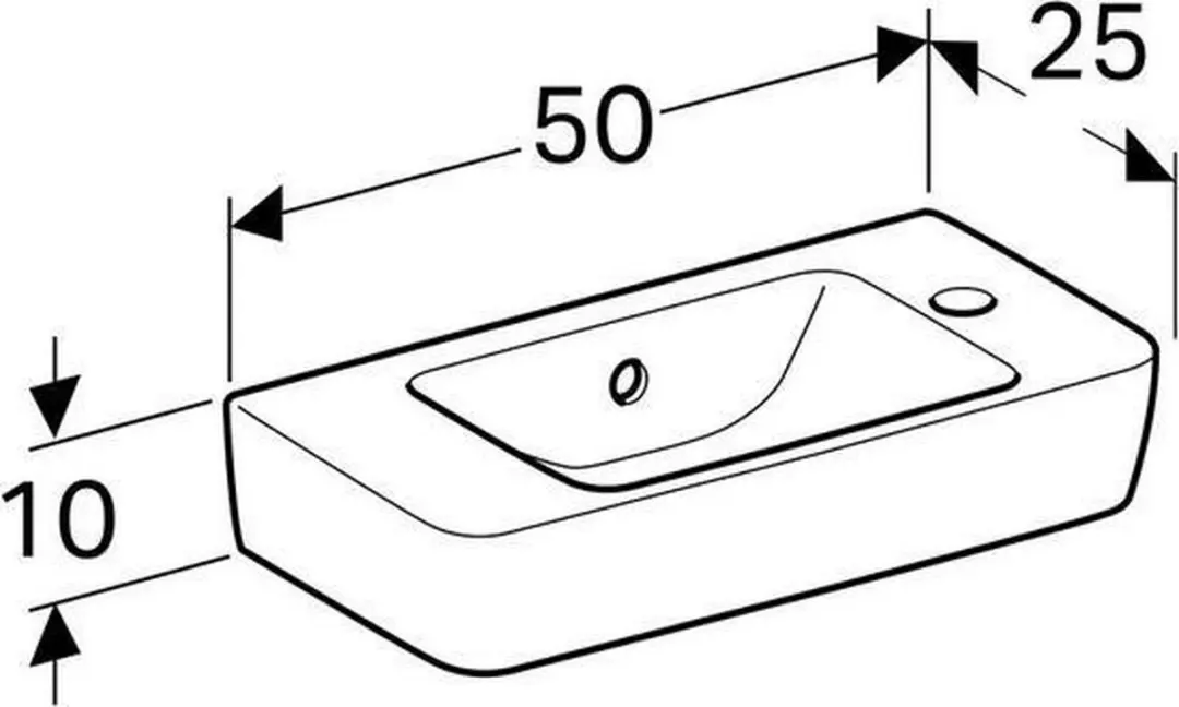 Geberit Renova Compact Wastafel 50cm - Wit - afbeelding 4 van 6