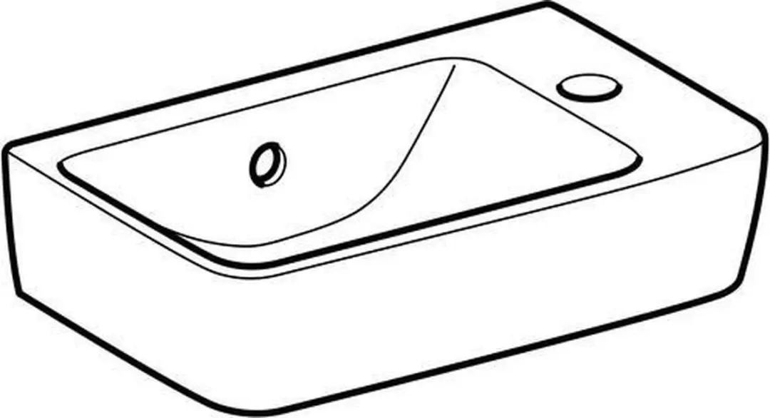 Geberit Renova Compact Fontein 1 KRG R Overloop 40x25x10cm Wit - afbeelding 4 van 6