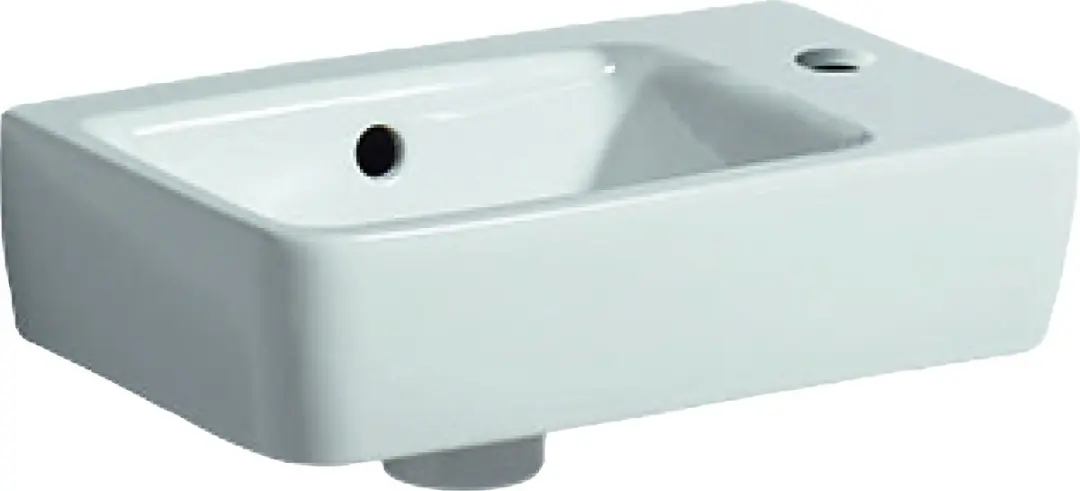 Geberit Renova Compact Fontein 1 KRG R Overloop 40x25x10cm Wit