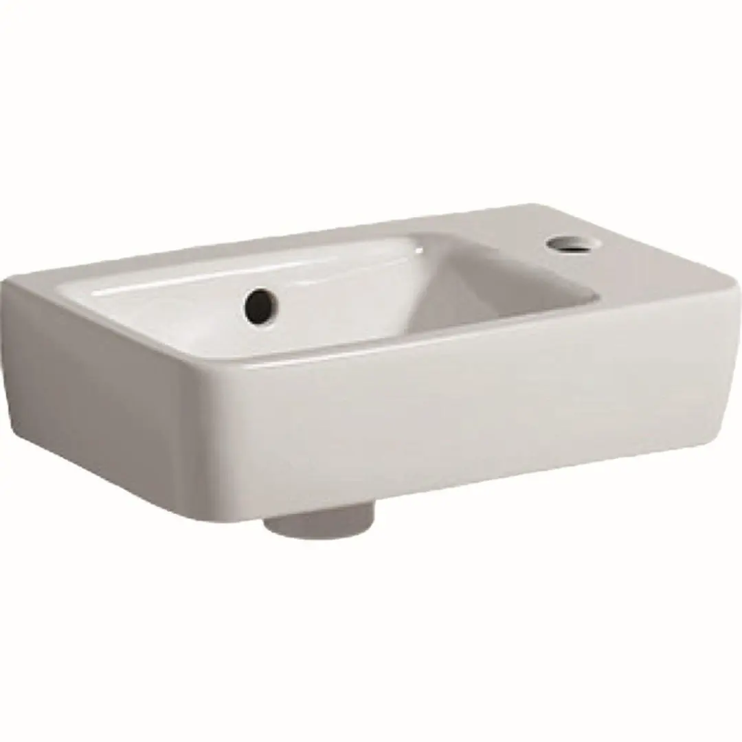Geberit Renova Compact Fontein 1 KRG R Overloop 40x25x10cm Wit - afbeelding 3 van 6