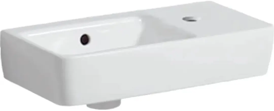Geberit Renova Compact Wastafel 50cm - 1 Kraangat Rechts - Wit - afbeelding 2 van 6