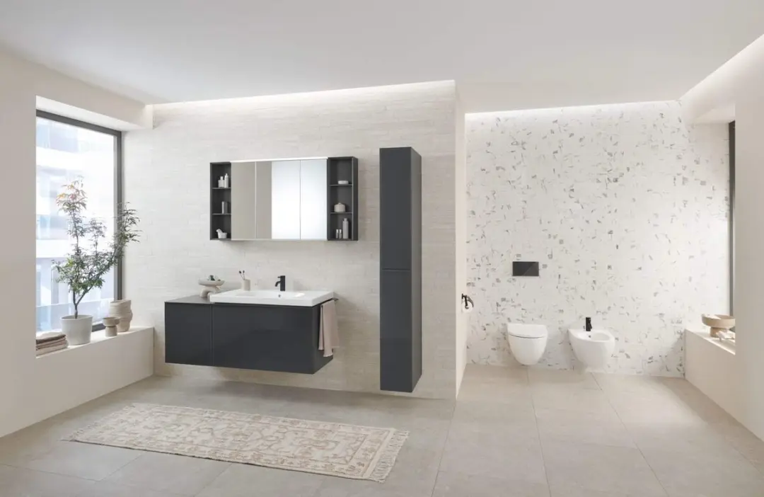 Geberit Acanto Wastafel 90cm Wit - 1 Kraangat - afbeelding 2 van 6