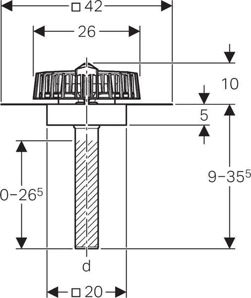 Geberit Pluvia Dakafvoertrechter Onderdruksysteem 359.108.00.1