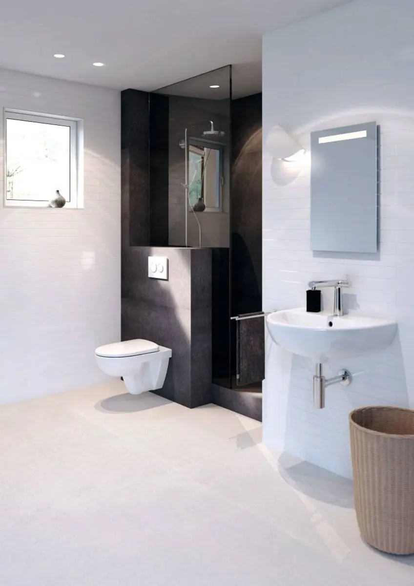 Geberit Omega20 Bedieningsplaat 115.085.JT.1 - Mat wit/glanzend chroom - afbeelding 5 van 6