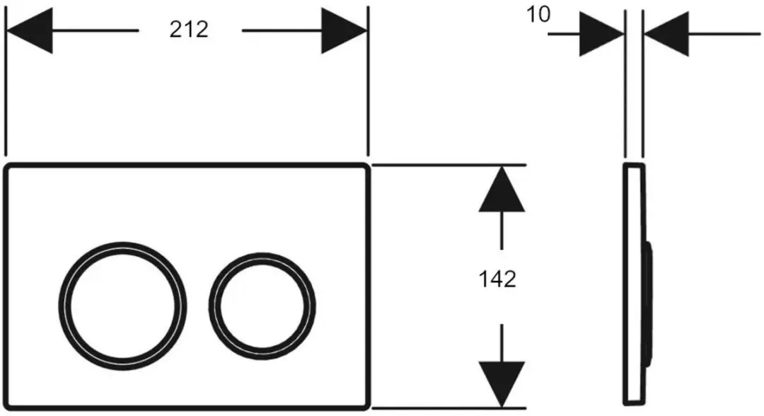 Geberit Omega20 Bedieningsplaat 115.085.JT.1 - Mat wit/glanzend chroom - afbeelding 2 van 6