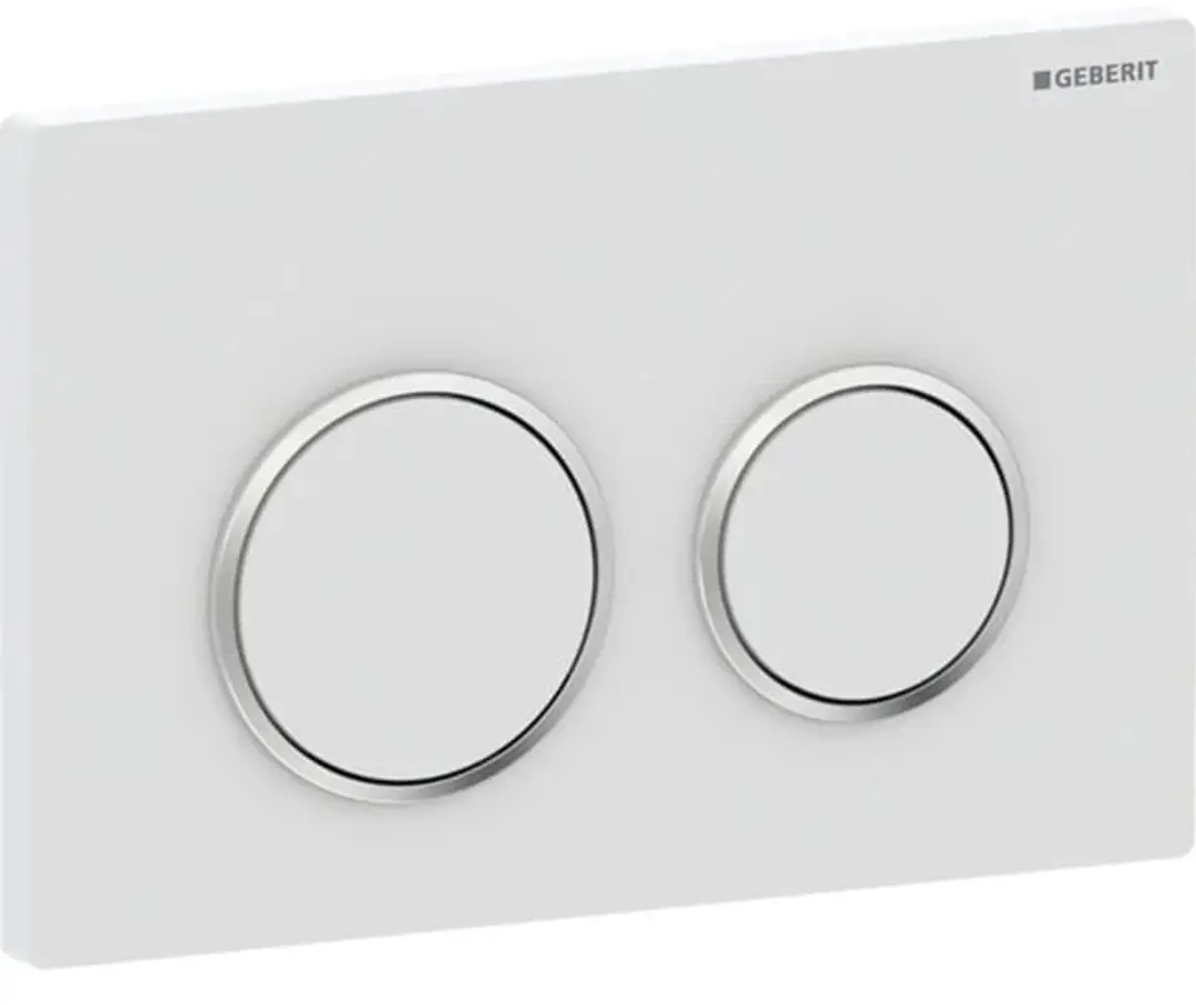Geberit Omega20 Bedieningsplaat 115.085.JT.1 - Mat wit/glanzend chroom - afbeelding 6 van 6