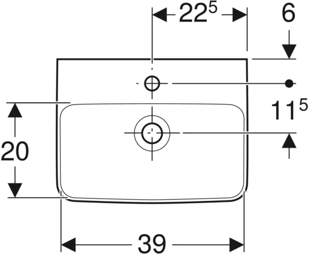 Geberit Renova Plan Spoelbak 45cm Wit - afbeelding 2 van 3