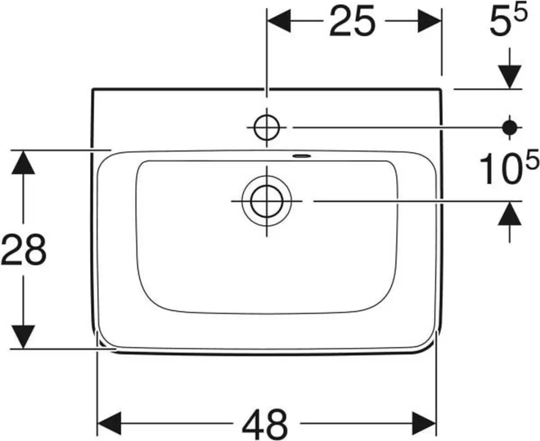 Geberit Renova Plan Spoelbak 50cm Wit - afbeelding 3 van 5