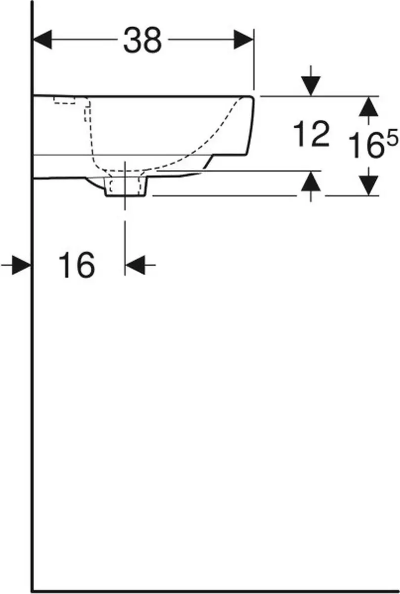 Geberit Renova Plan Spoelbak 50cm Wit - afbeelding 5 van 5