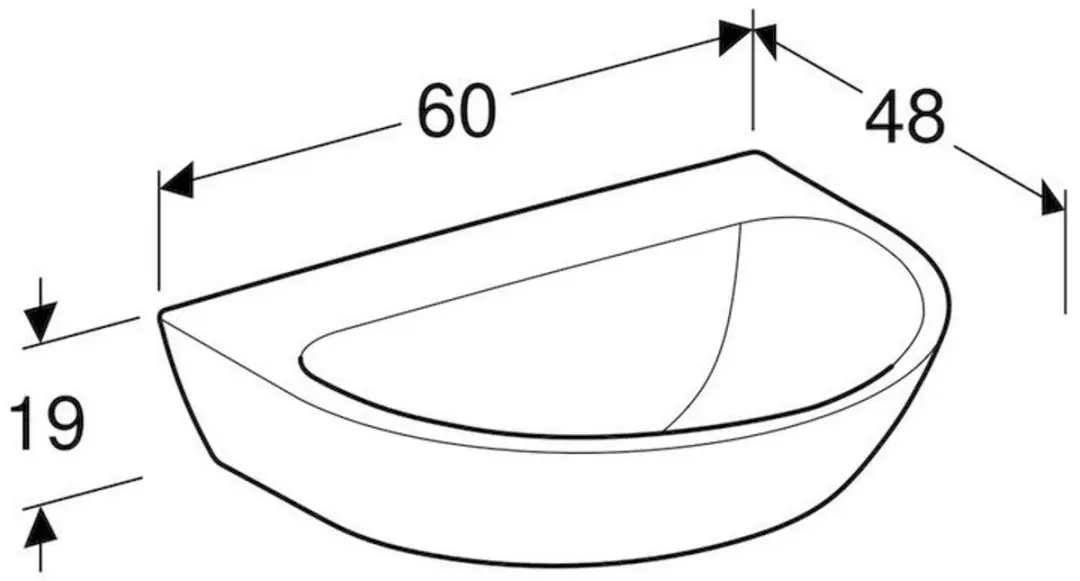 Geberit Renova Spoelbak 60cm - afbeelding 2 van 6