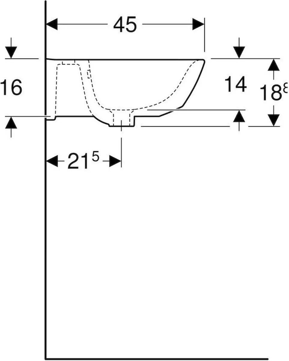 Geberit Renova Wastafel 55cm Wit - afbeelding 4 van 6