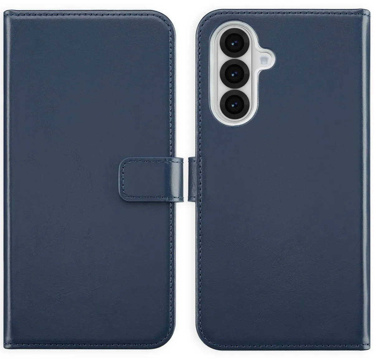 Selencia Hoesje SH00080773 - Samsung Galaxy A36/A56 - Echt Lederen Bookcase - Blauw