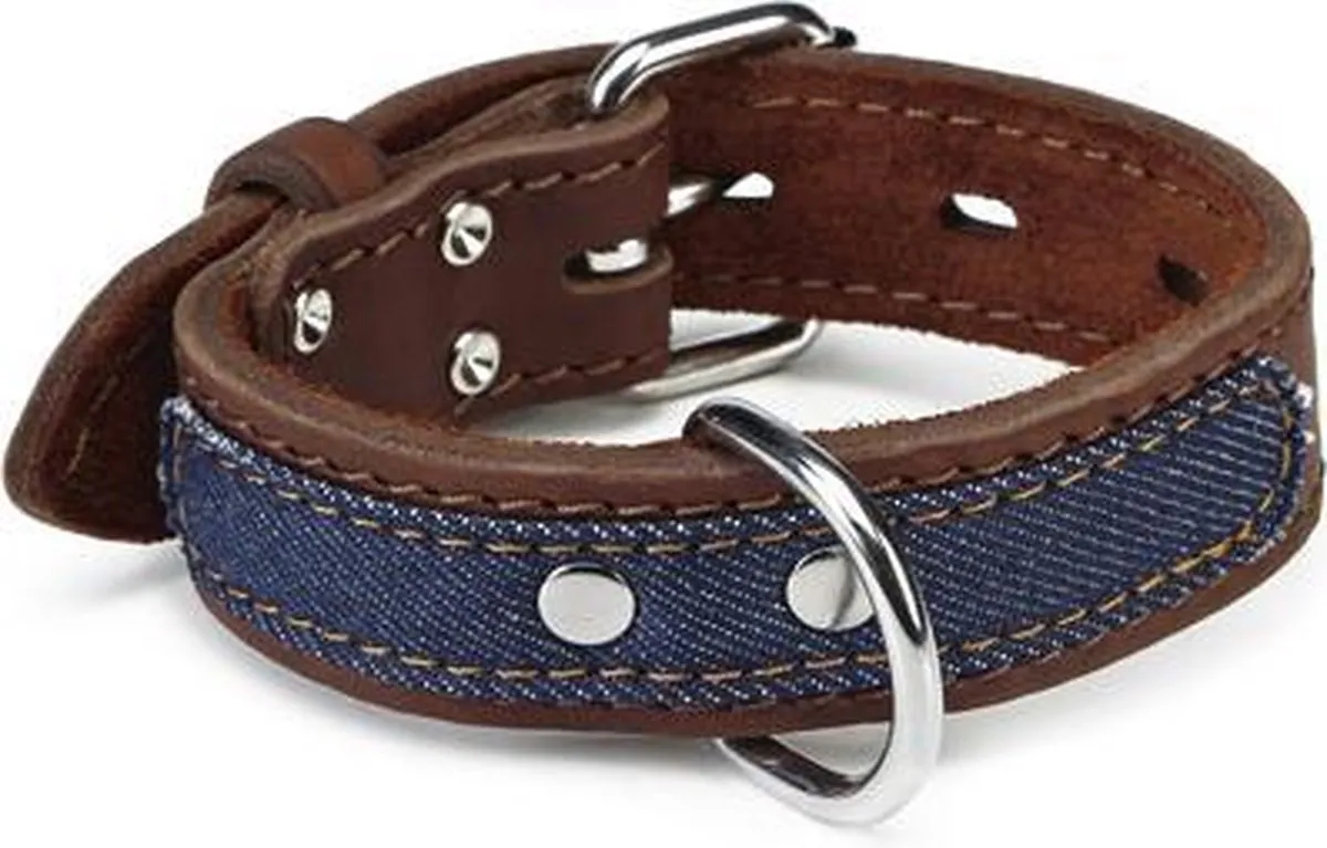 Beeztees Leren Halsband Denim