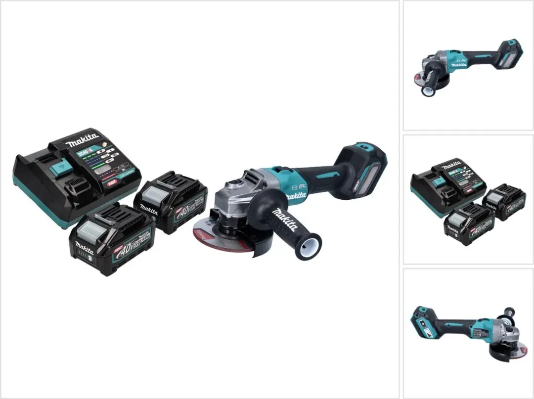 Makita GA 023 GM2 accu haakse slijper 40 V max. 125 mm borstelloos XGT + 2x accu