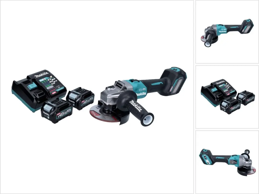 Makita GA 023 GD2 accu haakse slijper 40 V max. 125 mm borstelloos XGT + 2x accu