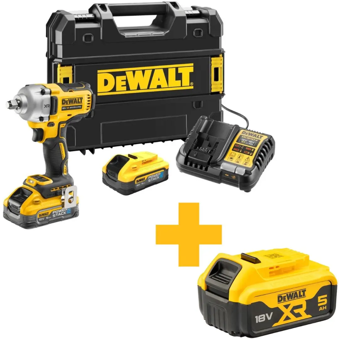 DeWalt DCF891H2T Slagmoersleutel 812Nm 18V XR - 2x Powerstack 5.0Ah - afbeelding 2 van 4