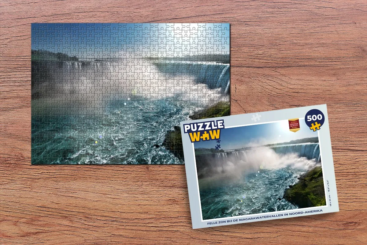 PuzzleWow Legpuzzel Niagarawatervallen 500 Stuks - Multicolor