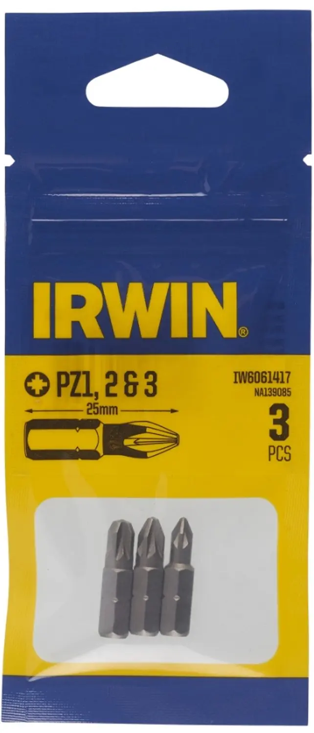 Irwin Schroefbit Pozidriv Set PZ1/PZ2/PZ3