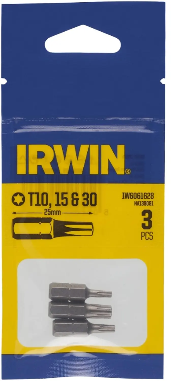 Irwin schroefbit Torx 25 mm T10/T15/T30 3 stuks