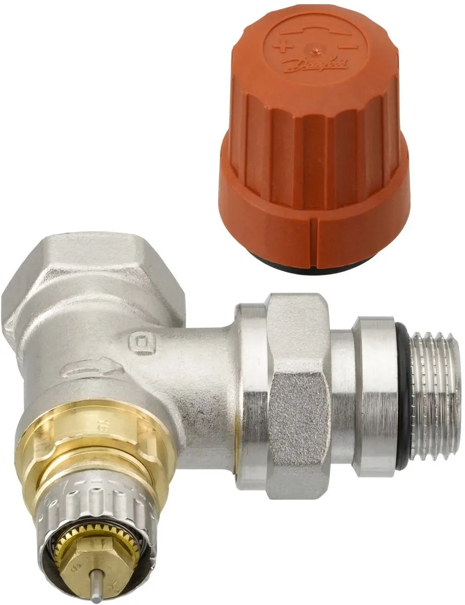 Danfoss RA-N radiatorafsluiter, hoogte 47mm uitvoering staartstuk/binnendraad
