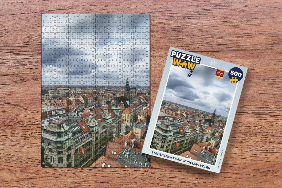 PuzzleWow Legpuzzel Wroclaw Polen 500 Stuks - Multicolor