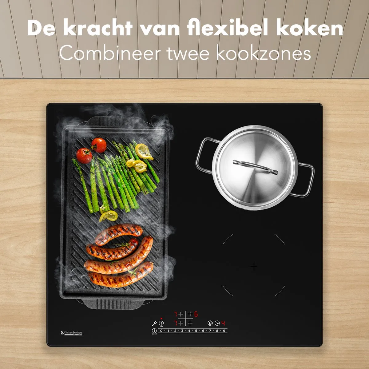 KitchenBrothers KB4060 Inductieplaat 60cm - 4 Zones - Zwart