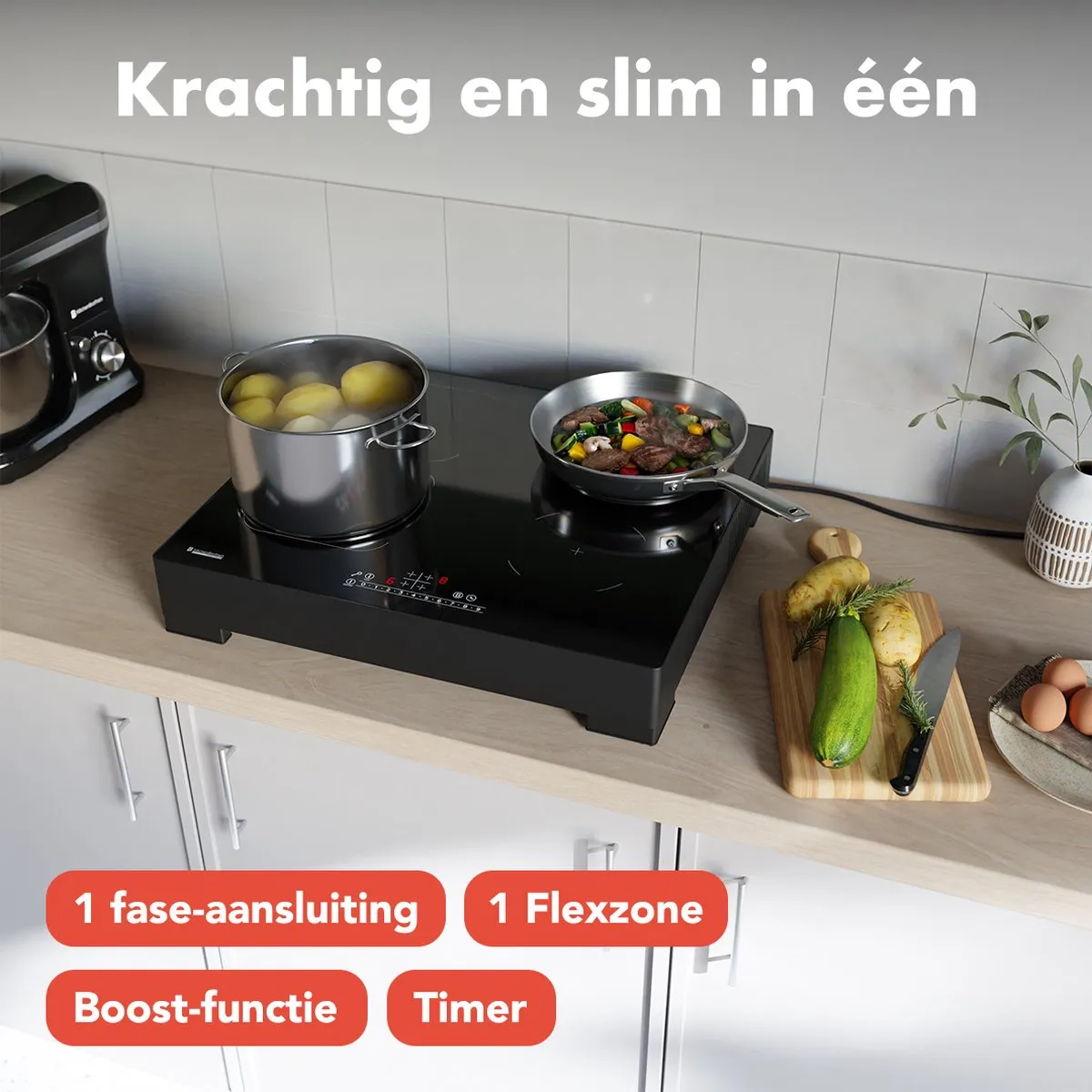 KitchenBrothers KB4060 Inductieplaat 60cm - 4 Zones - Zwart
