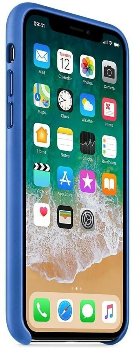 Apple Leren Hoesje iPhone X - Blauw MRGG2ZM/A
