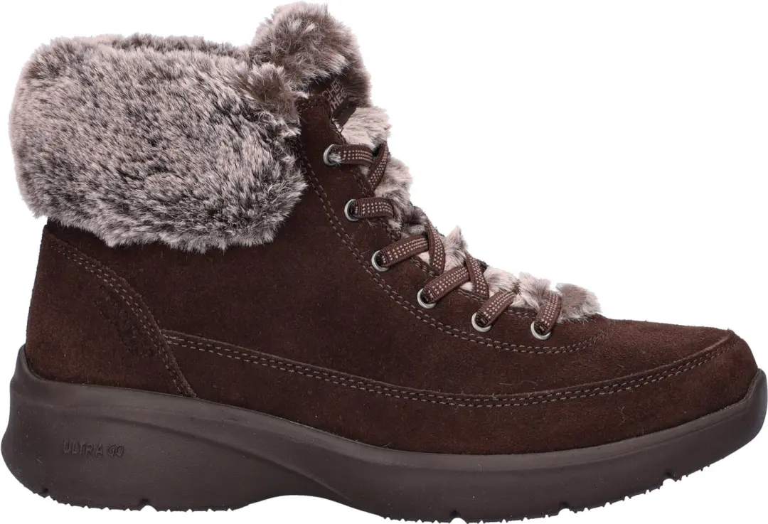 Skechers Glacial Ultimate Slip-Ins dames veterboot - Bruin - Maat 38