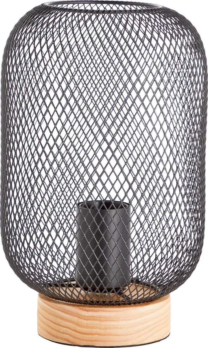 BRILLIANT H 26,5 cm, D 16 cm, E27, metaal/hout, zwart/bruin
