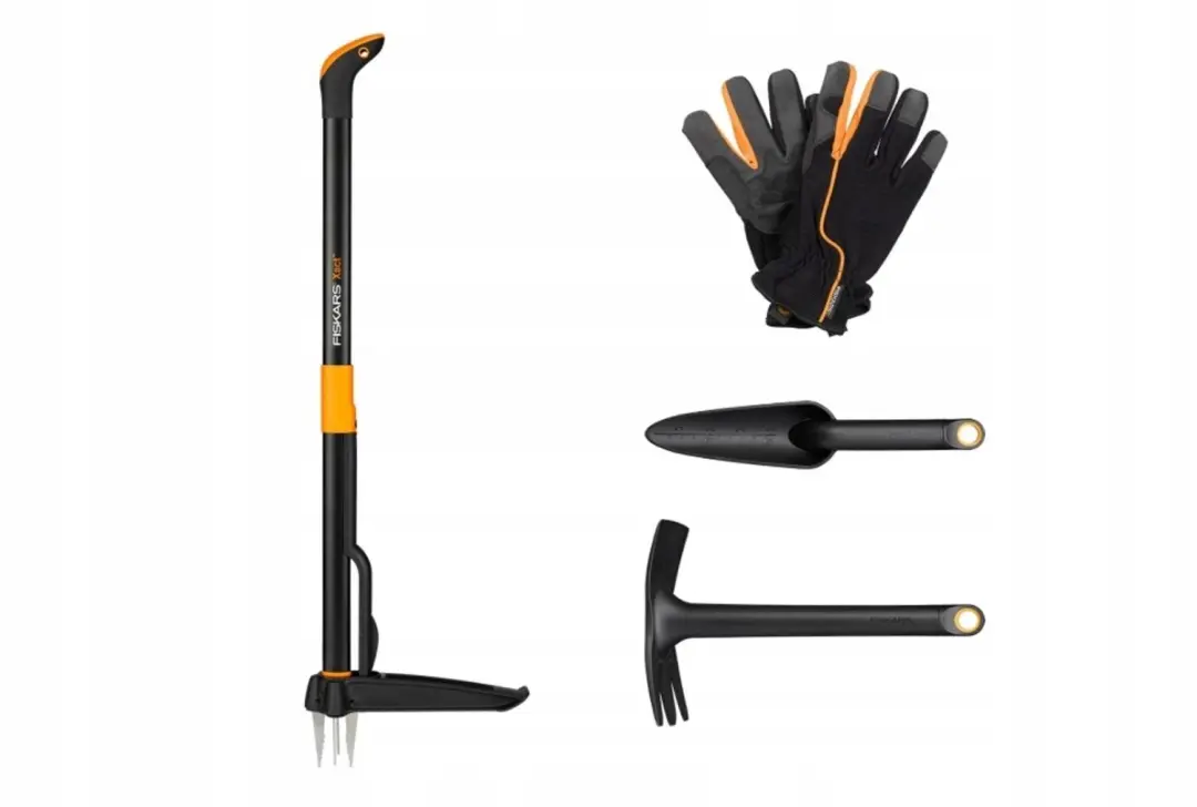 Fiskars Tuin gereedschapset 4-delig: onkruidsteker, schoffel, plantspade, handsc