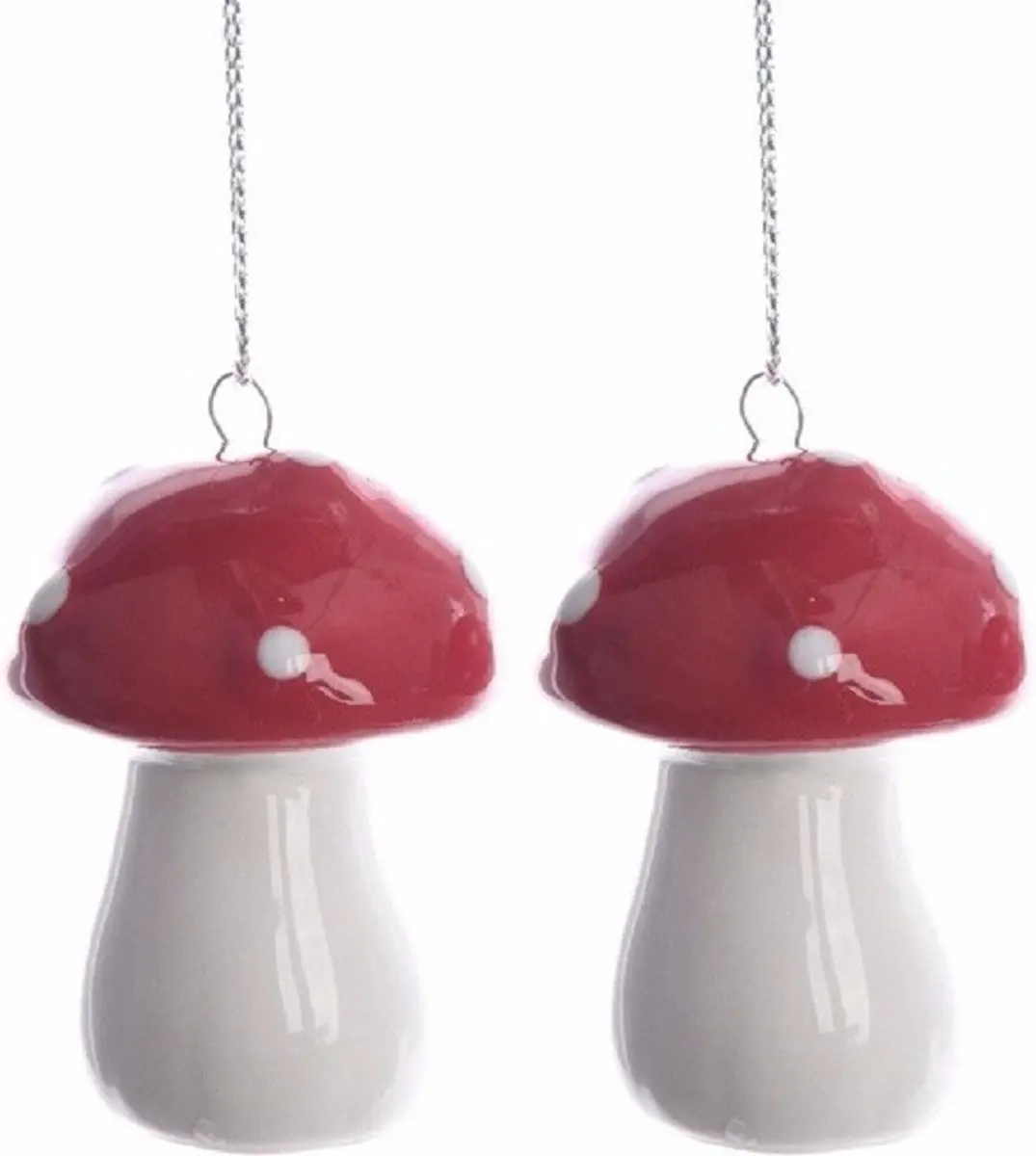 Decoris Kerstboomversiering paddenstoelen 4 cm