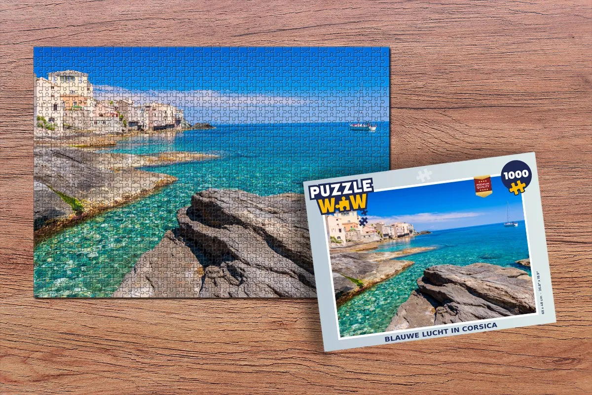 PuzzleWow Legpuzzel Blauwe lucht Corsica 1000 Stuks