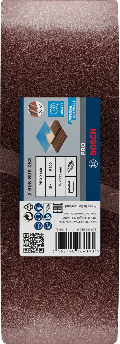 Bosch Schuurband 75x533mm K100 - 10 Stuks - afbeelding 6 van 6