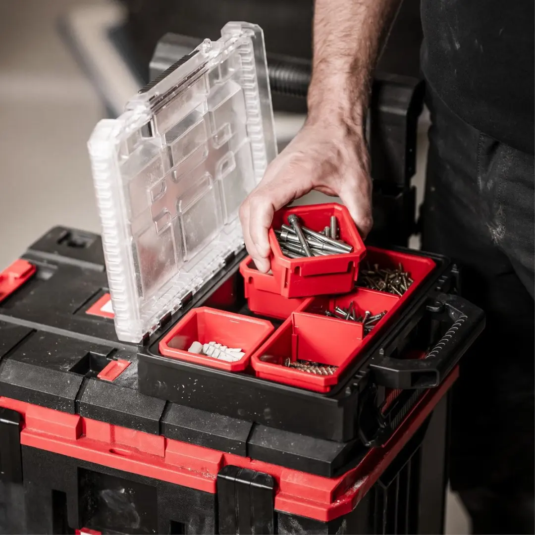 Einhell E-Case Half Size Sorteerbox 4540048 - Rood/Zwart - afbeelding 3 van 6