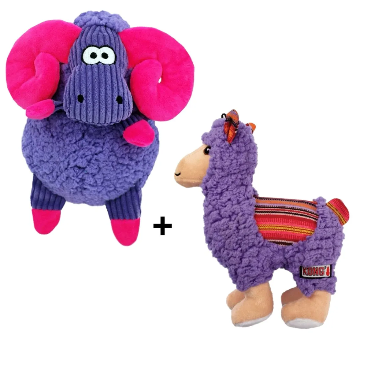 KONG Sherps Lama & Floofs Big Horn - 21cm - Meerkleurig