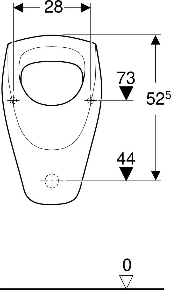 Geberit Renova Urinoirinlaat 235200 - 37cm Wit - afbeelding 4 van 6